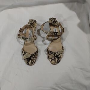 Jimmy Choo Wome's Brown and Cream Sandals with Ankle